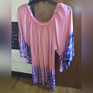 ACE FASHION off the shoulder tye dye mini dress